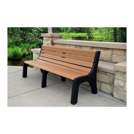 Jayhawk Plastics Frog Furnishings 4' Recycled Plastic Bench w/ Back, Cedar PB 4CEDNEW